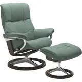 Stressless Stressless® »Mayfair«, (Set, Relaxsessel mit Hocker), mit Hocker, mit Signature Base, Größe S, M & L, Gestell Wenge, grün