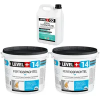 LEVEL PLUS Fertigspachtel 40 kg und Acryl Tiefgrund 5