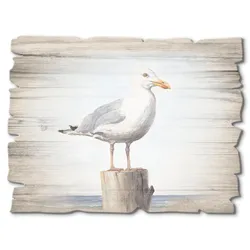 Holzbild ARTLAND "Möwe", weiß (farbe bild(er): weiß), B:40cm H:30cm, Holzwerkstoff, Bilder