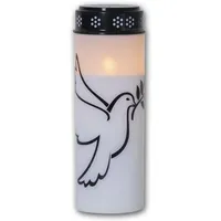 LED-Grablicht "Taube", Höhe 21cm, Batterie & Timer, flackernd, warmweiß, für Innen- und Außenbereich