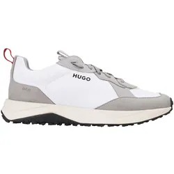 HUGO Herren Sneaker - Kane Runn mfny, Turnschuh, Schnürung, Material-Mix Weiß EU 45