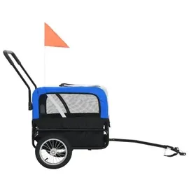 vidaXL 2 in1 Tier-Fahrradanhänger und Jogger grau/blau