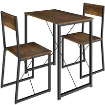 Tectake Sitzgruppe 3-teilig, Industrial Style, mit höhenverstellbaren Kunststofffüßen