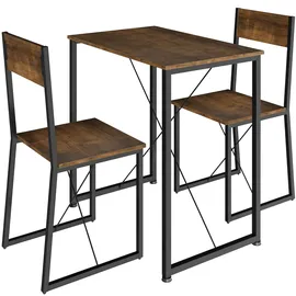 Tectake Sitzgruppe 3-teilig, Industrial Style, mit höhenverstellbaren Kunststofffüßen