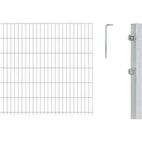 GAH Alberts Alberts Doppelstabmattenzaun als 12 tlg. Zaun-Komplettset feuerverzinkt Höhe 83 cm Länge 12,5 m