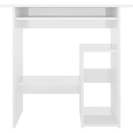 vidaXL Schreibtisch Hochglanz-Weiß