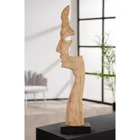 Gilde Skulptur Silhouette naturfarben, Gesichtsmotiv, 67 cm hoch, 16 cm breit, 9 cm tief