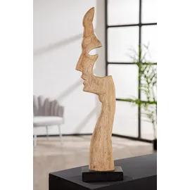 Gilde Skulptur Silhouette naturfarben, Gesichtsmotiv, 67 cm hoch, 16 cm breit, 9 cm tief