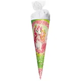 ROTH Schultüte klein Einhornglück 50 cm - rund Tüllverschluss - Zuckertüte Einhornglück Schulanfang