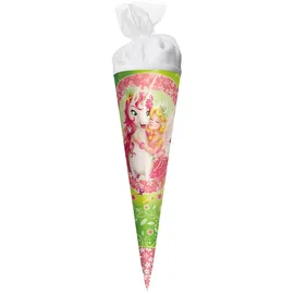 ROTH Schultüte klein Einhornglück 50 cm - rund Tüllverschluss - Zuckertüte Einhornglück Schulanfang