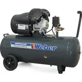 Druckluft Kompressor grau 100L – Werkstattkompressor 230V, 8 bar, 2,2 kW Motor, mobil & ölgeschmiert