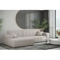Fun Möbel Ecksofa Designersofa NANCY in Stoff Neve Beige