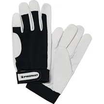 PROMAT Handschuhe Main Gr.8 schwarz/naturfarben Ziegennappaleder/Stretch EN 388 Kat.II