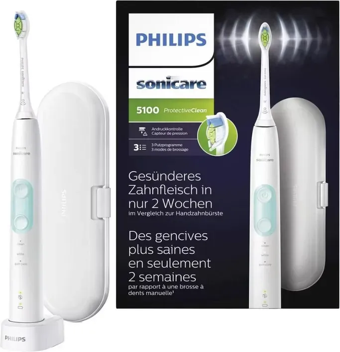 Philips Sonicare HX6857/28 Schallzahnbürste, Serie 5100, weiß