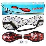 FunTomia Waveboard Waveboard mit Mach1 ABEC-9 Kugellager, LED Rollen & Tragetasche rot