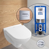 Villeroy & Boch O.novo Compact Komplett-SET Wand-WC mit neeos Vorwandelement,, 5688HR01+16604CR#SET,