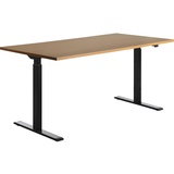 TOPSTAR höhenverstellbarer Schreibtisch E-Table Holz 160x80 schwarz/buche