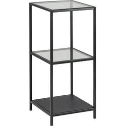 Standregal ACTONA GROUP "Stoke, TOPSELLER", schwarz, B:35cm H:83cm T:37cm, Metall, Regale, aus Metall mit Glasböden in leichter Konstruktion, Höhe 82cm