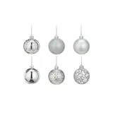 Möbel Kraft Weihnachtsbaumkugel 37er Set ¦ silber ¦ Kunststoff,Aluminium Ø: 6.0