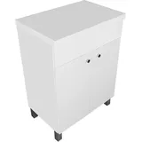 paplinskimoebel Badezimmerschrank mit Aufsatz IGA TOP für Badezimmer | Waschbeckenunterschrank Stehend | Badschrank 60 cm Breit | Weiß Badezimmerschrank mit 2 Türen | Schrank für Waschtischaufsatz