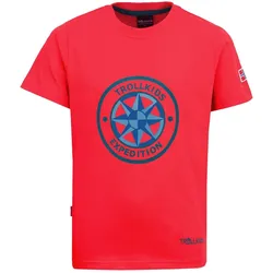 Kinder T-Shirt Windrose T Rot/Delphinblau Gr. 104 - 4 Jahre