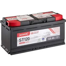 Accurat Semi Traction ST120 AGM Batterie - 12V, 120Ah, zyklenfest, bis 30% mehr Kapazität - VRLA Versorgungsbatterie, Bootsbatterie, Solarbatterie, Aufbaubatterie für Wohnwagen, Camper