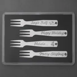 Gourmet-Gabel 4er-Set Weihnachten 925er Ag