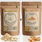 Bio 160stk. Ashwagandha + 210stk. Kurkuma Kapseln, vegane Superfood Kombi