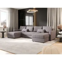 BEDANTE Ecksofa MOS U BIS Cosmic 160 Grau mit Schlaffunktion U-Form Sofa mit Stauraum Bettkasten Wohnzimmersofa Couch Sofa Bettsofa Bettkasten Bett... - Grau
