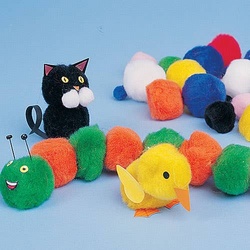 Bunte Pompons (pro Set 100) Bastelmaterial