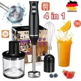 4-in-1 Elektrische Stabmixer Multifunktional Handmixer Pürierstab Schneebesenl