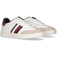 Tommy Hilfiger Sneaker, Freizeitschuh, Halbschuh, Schnürschuh im angesagten Retro Look, Gr. 40, beige-blau-rot, , 56640201-40