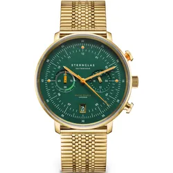 STERNGLAS - HAMBURG - CHRONO - EDITION VINTAGE - dunkelgrün - gold - SuperSlim gold / 42MM