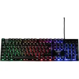 L33T Gaming L33T Oseberg Gaming Tastatur (PC Gaming Keyboard, RGB Beleuchtung, QWERTZ DE Layout, 25 Anti-Ghosting-Tasten, 12 Medientasten, Aluminium-Oberfläche, USB)