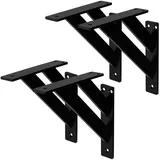 ML-Design Regalträger Schwarz, Metall, 18x3x18 cm, Wohnzimmer, Regale, Wandregale