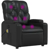 vidaXL Massagesessel mit verstellbarer Rückenlehne Kunstleder 86,5 x 93,5 x 86,5 cm Schwarz mit Fernbedienung