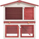 vidaXL Kleintierkäfig Kaninchenstall 94 x 35 x 35 cm rot