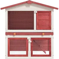 vidaXL Kleintierkäfig Kaninchenstall 94 x 35 x 35 cm rot