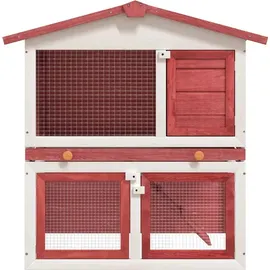 vidaXL Kleintierkäfig Kaninchenstall 94 x 35 x 35 cm rot