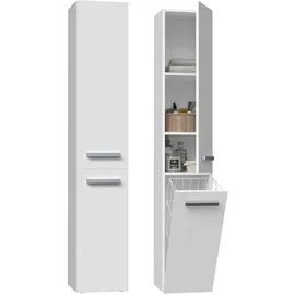 Topeshop NEL IV Badezimmerschrank 31 x 30 x 174 cm Weiß Kunststoff/MDF/Spanplatte