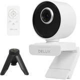 Delux Smart Webcam with Tracking and Built-in Microphone (2 Mpx), Webcam, Weiss