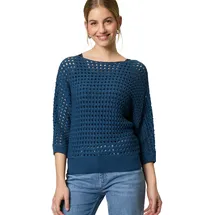 Zero Pullover mit Lochmuster Ensign blue | Gr.: 38