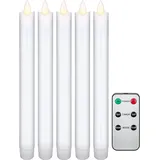 goobay LED-Echtwachs-Stabkerzen inkl. Fernbedienung 5 St. weiß