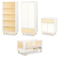 Feldmann-Wohnen Kinderzimmer-Set, Weiß, Kiefer, Holz, 7 Fächer, 2 Schubladen,