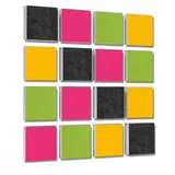 platino24 Akustikplatte 16 Elemente 3D-Set Colore Quadrat 27,5 x 27,5 cm Multicolore gelb