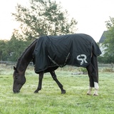 SUNRIDE Regendecke 50g für Pferde (Dublin) - mit Unterdecken kombinierbar - 100% wasserdicht - 5.000mm Wassersäule - extrem atmungsaktiv - 600D - schwarz (125cm)
