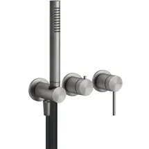 GESSI Gessi316 Fertigmontageset Einhebelmischer Dusche oder Wanne für Unterputz-Körper, 2-Wege Umlenkkartusche, einzelne Rosetten, 54039239, Farbe: Edelstahl gebürstet