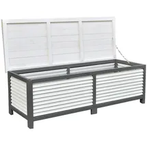 MuCoLa - Auflagenbox 140CM Kissenbox Holz Gartentruhe Gartenbox Auflagentruhe Truhe Grau