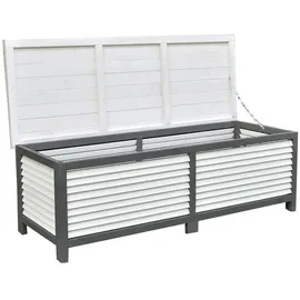 MuCoLa - Auflagenbox 140CM Kissenbox Holz Gartentruhe Gartenbox Auflagentruhe Truhe Grau