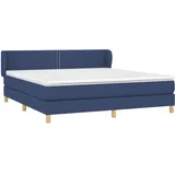 vidaXL Boxspringbett mit Matratze Blau 180x200 cm Stoff
